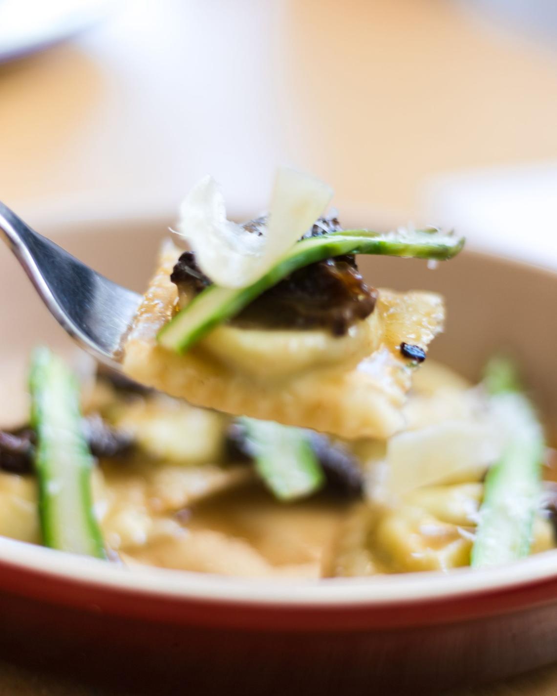 Award wining Chef Moussu's fresh morel mushroom ravioli